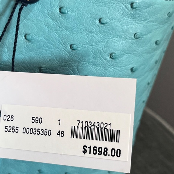 Brand: Brooks Brothers Brooks Brothers genuine ostrich leather handbag with top - Picture 9 of 15